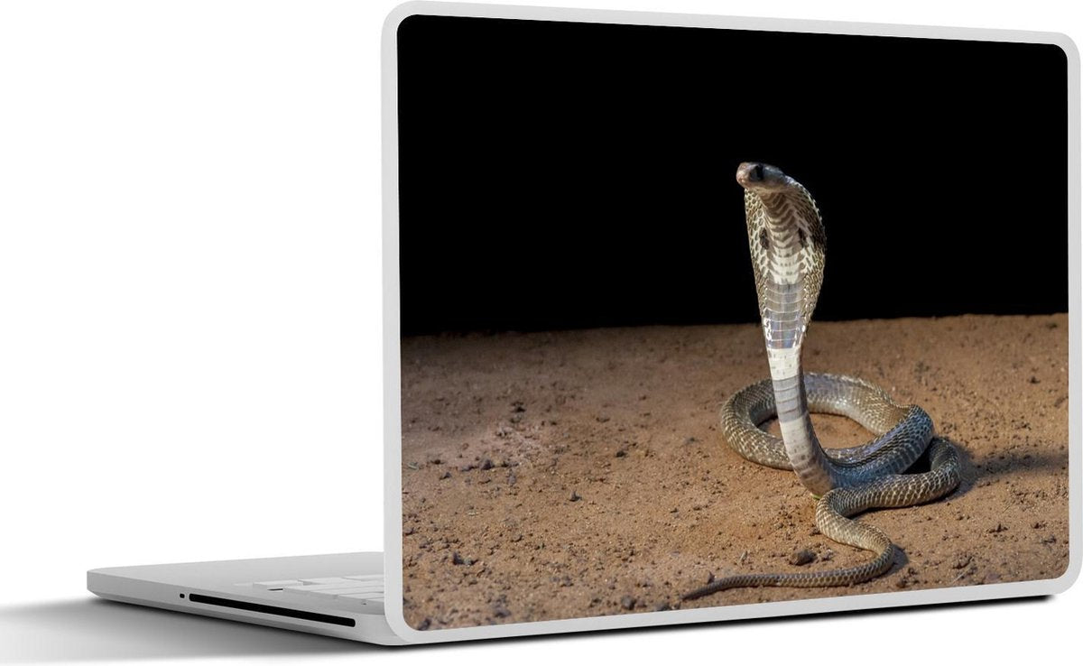 Laptop sticker - 10.1 inch - Indische cobra beweegt zich voort in het zand