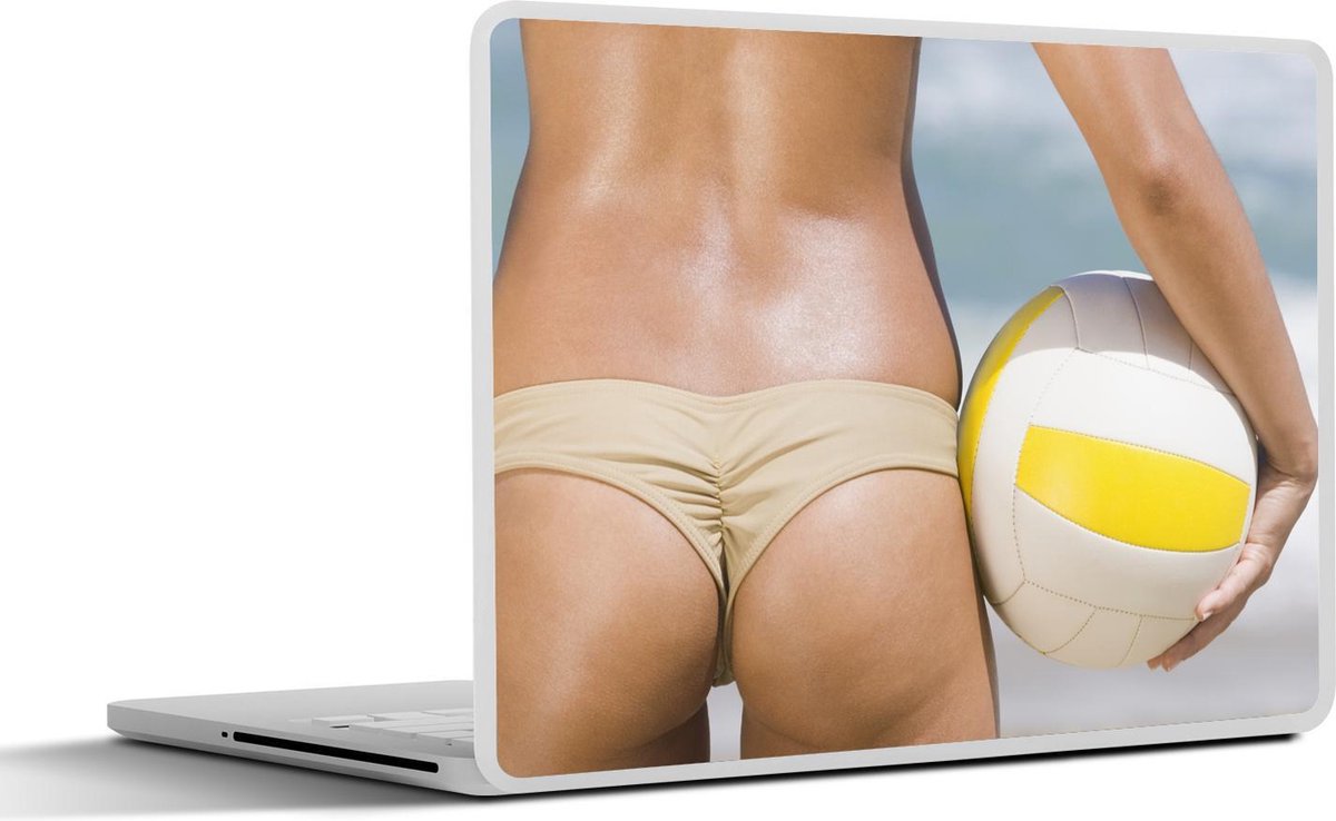 Laptop sticker - 10.1 inch - Achterzijde van een beachvolleybal heup