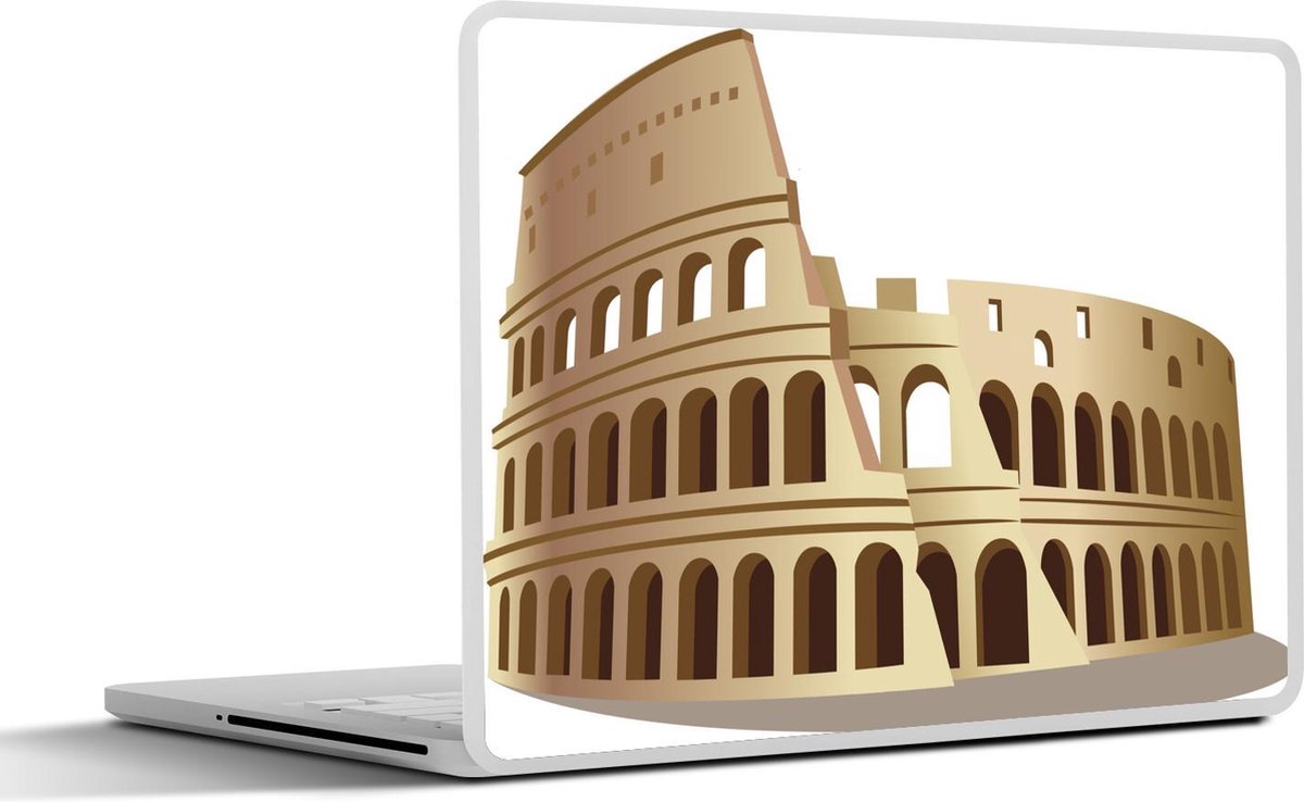 Laptop sticker - 10.1 inch - Illustratie van het Colosseum in het goud