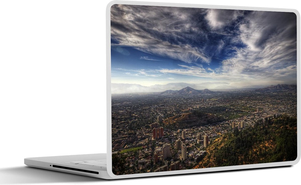 Laptop sticker - 10.1 inch - Indrukwekkende wolkenformatie boven Santiago in Chili