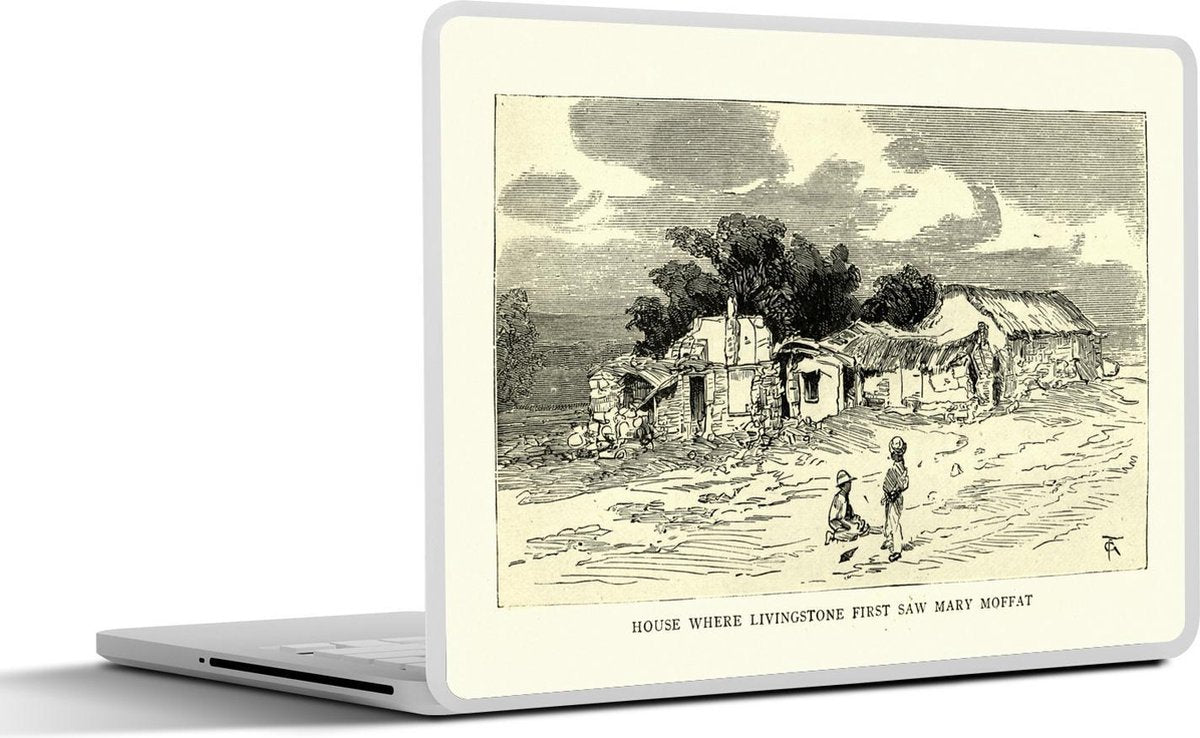 Laptop sticker - 10.1 inch - Illustratie van een huis van David Livingstone