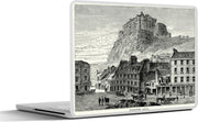 Laptop sticker - 10.1 inch - Illustratie van het kasteel van Edinburgh uit de negentiende eeuw