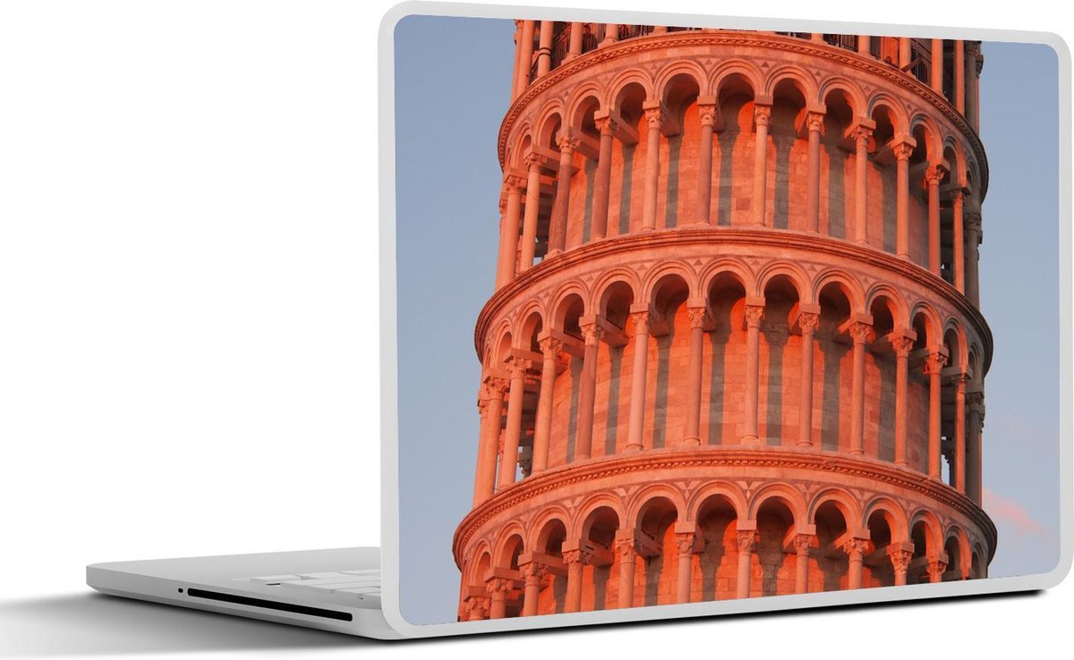 Laptop sticker - 10.1 inch - Italiaanse Toren van Pisa in Europa met warme gloed