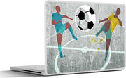 Laptop sticker - 10.1 inch - Illustratie van streetart met twee voetballers
