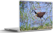 Laptop sticker - 10.1 inch - Afrikaanse jacana of lotusvogel loopt door het water in een nationaal park