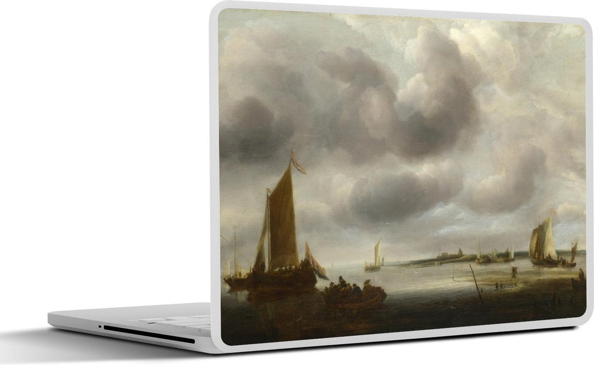 Laptop sticker - 10.1 inch - A Coast Scene - Schilderij van Jan van de Capelle