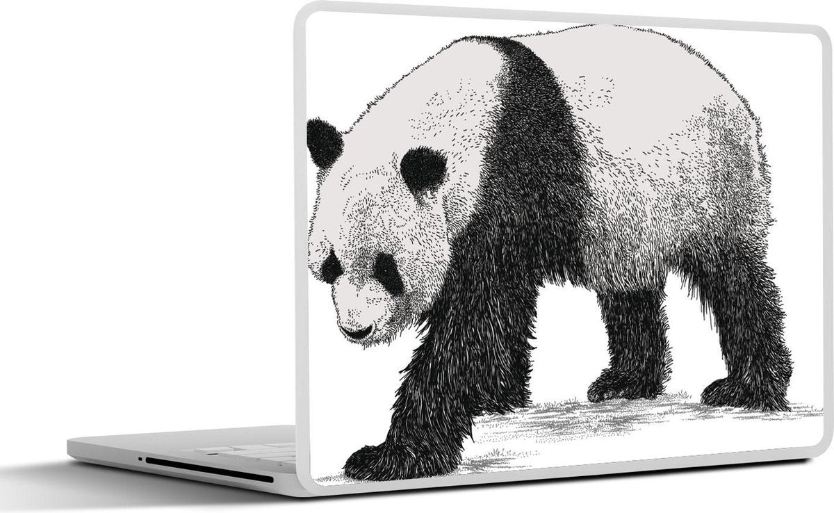 Laptop sticker - 10.1 inch - Illustratie van een lopende panda