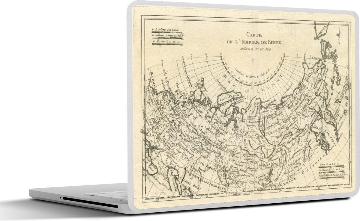 Laptop sticker - 10.1 inch - Illustratie van een historische kaart van Rusland