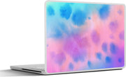 Laptop sticker - 10.1 inch - Abstract kunstwerk gemaakt met waterverf en blauwe en oranje kleuren