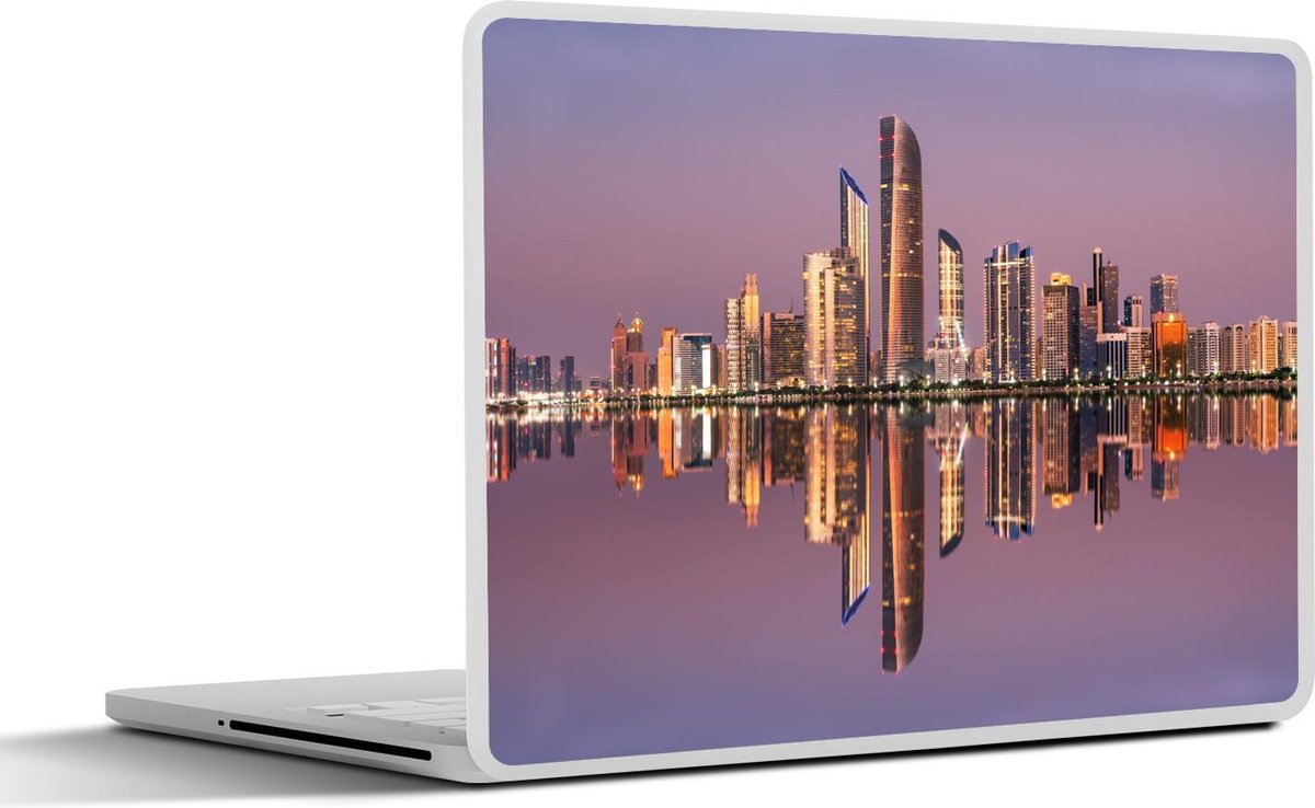 Laptop sticker - 10.1 inch - Abu Dhabi reflecteert in het water