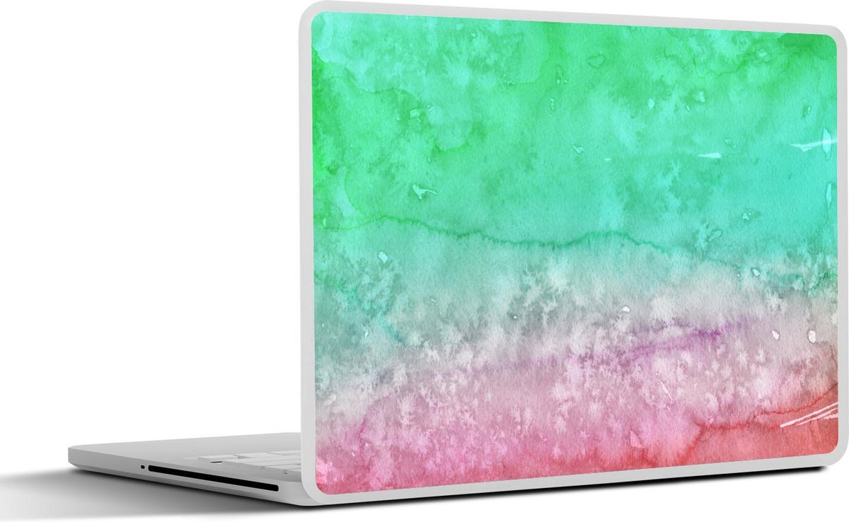 Laptop sticker - 10.1 inch - Abstract werk gemaakt van waterverf en groene met rode kleuren