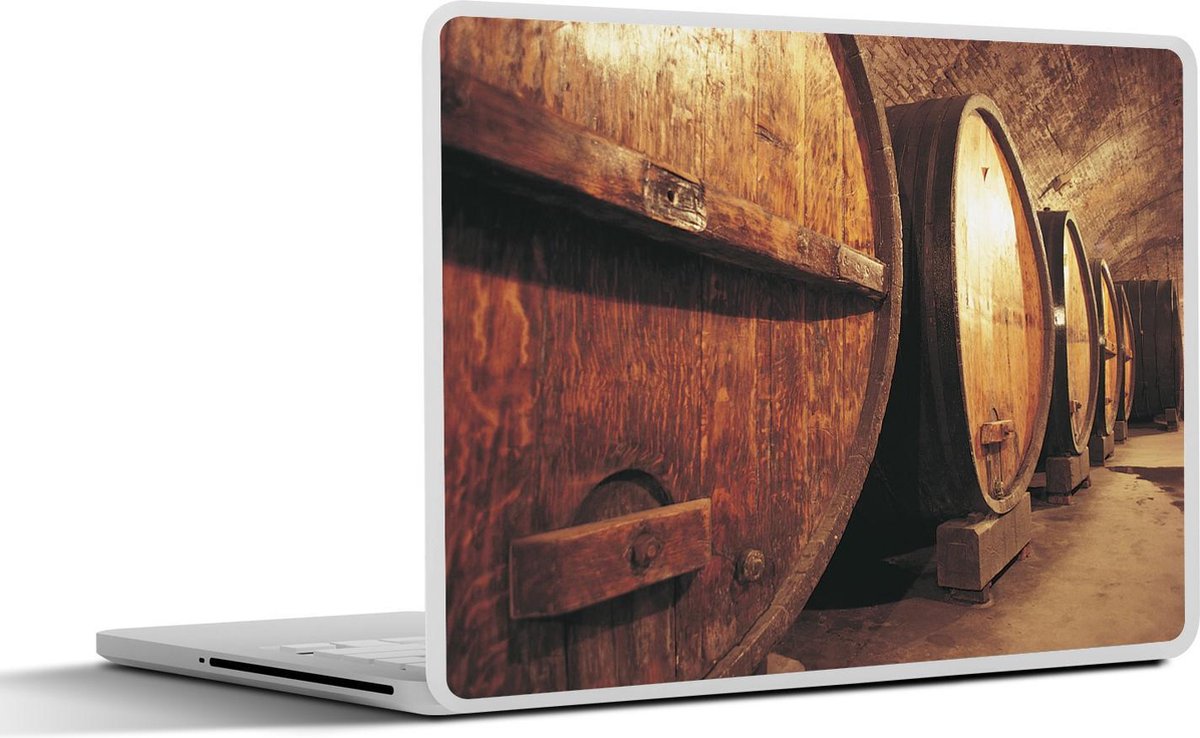 Laptop sticker - 10.1 inch - Afbeelding van houten wijnvaten