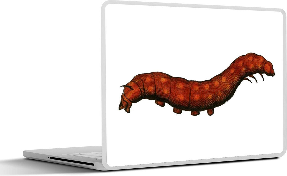 Laptop sticker - 10.1 inch - Illustratie van een donkerrode rups
