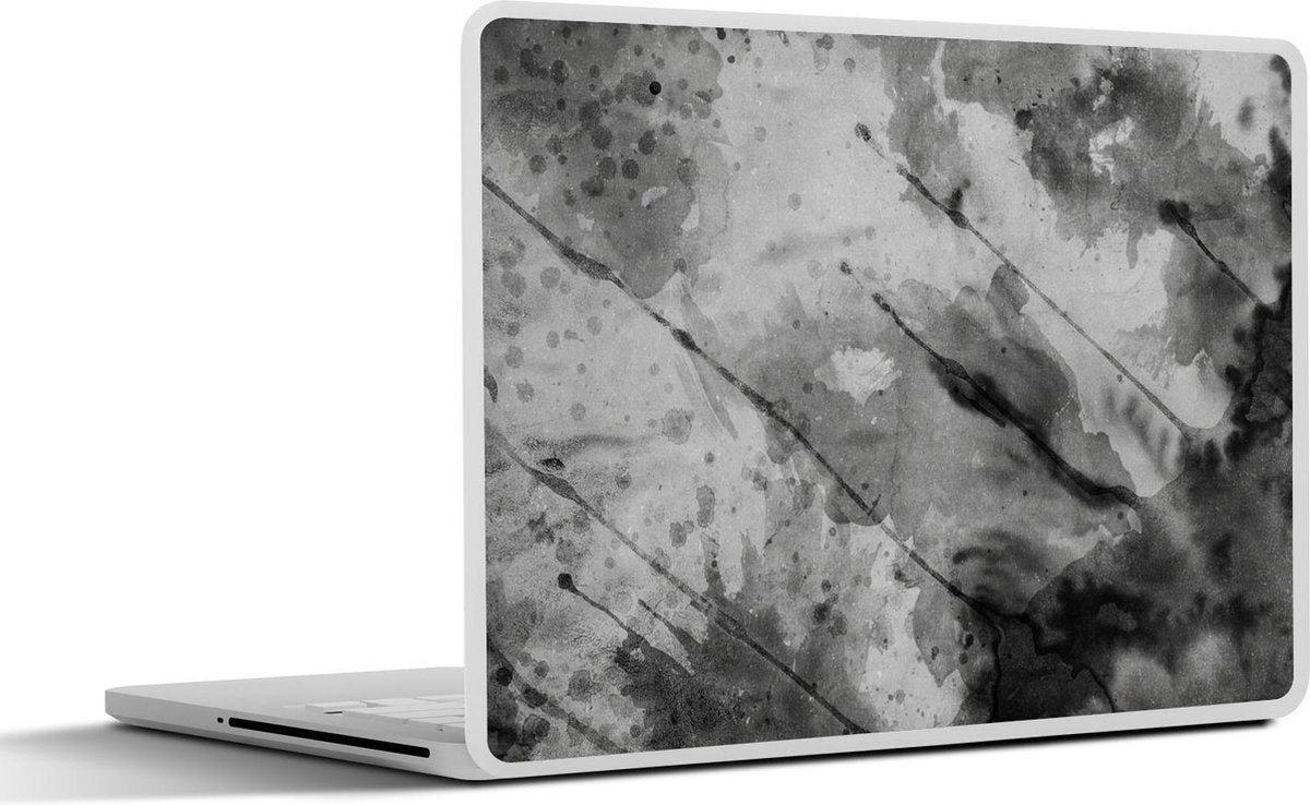 Laptop sticker - 10.1 inch - Abstract werk gemaakt van waterverf en grijze tinten