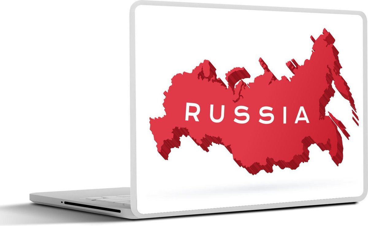 Laptop sticker - 10.1 inch - Illustratie van een rode kaart van Rusland