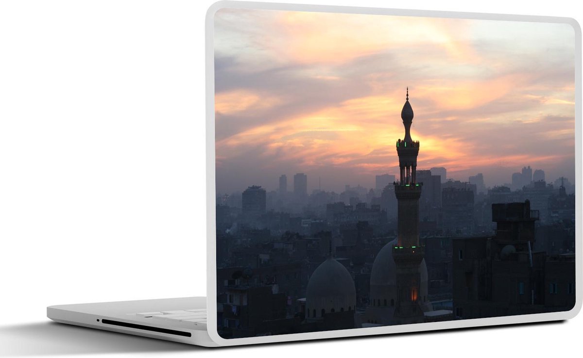 Laptop sticker - 10.1 inch - Adembenemende zonsondergang over de miljoenenstad Caïro in Egypte