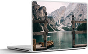 Laptop sticker - 10.1 inch - Italiaanse meer Lago di Braies in de bergen