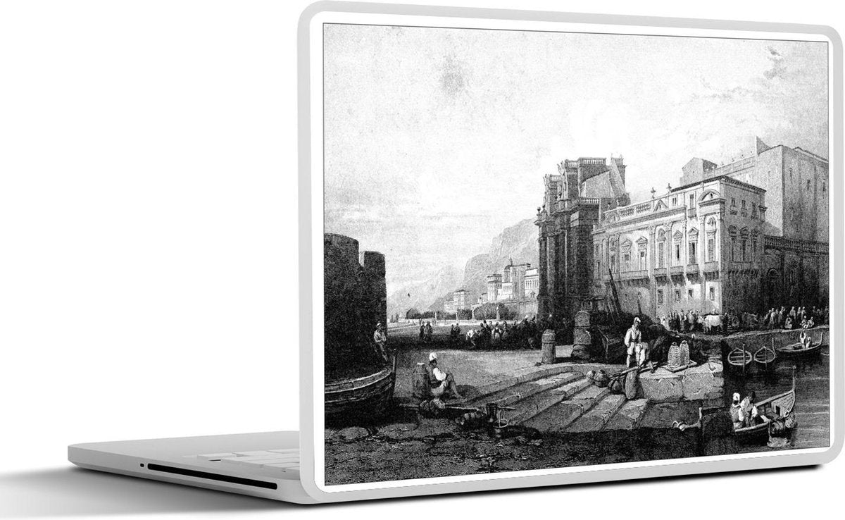 Laptop sticker - 10.1 inch - Illustratie van een historische stadspoort van Palermo