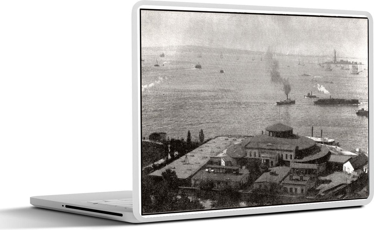 Laptop sticker - 10.1 inch - Illustratie van Ellis Island in New York
