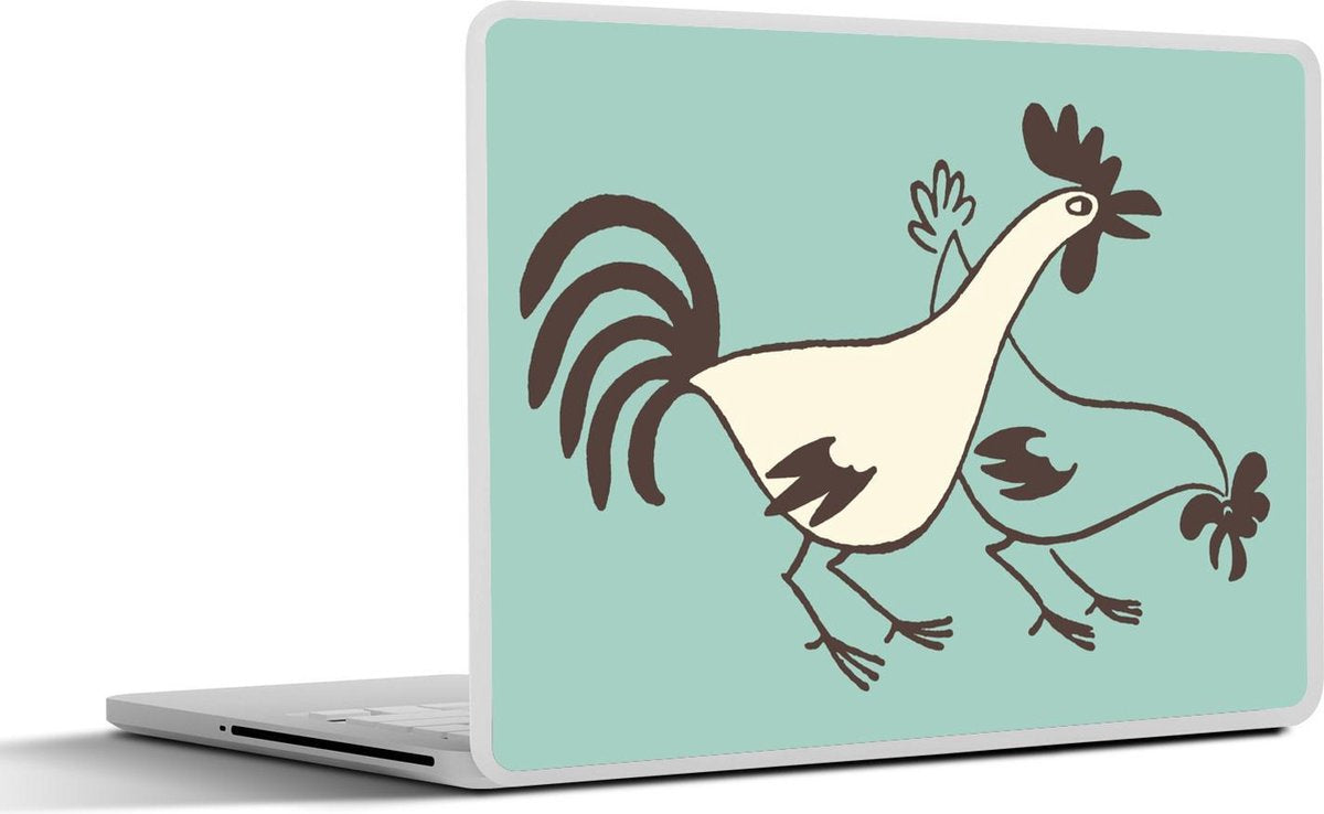 Laptop sticker - 10.1 inch - Illustratie van twee hanen