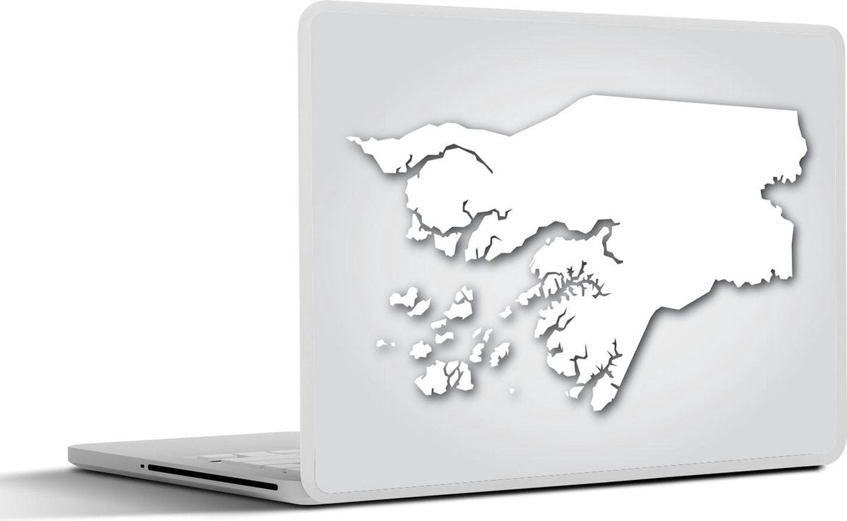Laptop sticker - 10.1 inch - Illustratie van het silhouet van Guinee-Bissau