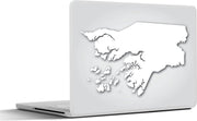 Laptop sticker - 10.1 inch - Illustratie van het silhouet van Guinee-Bissau