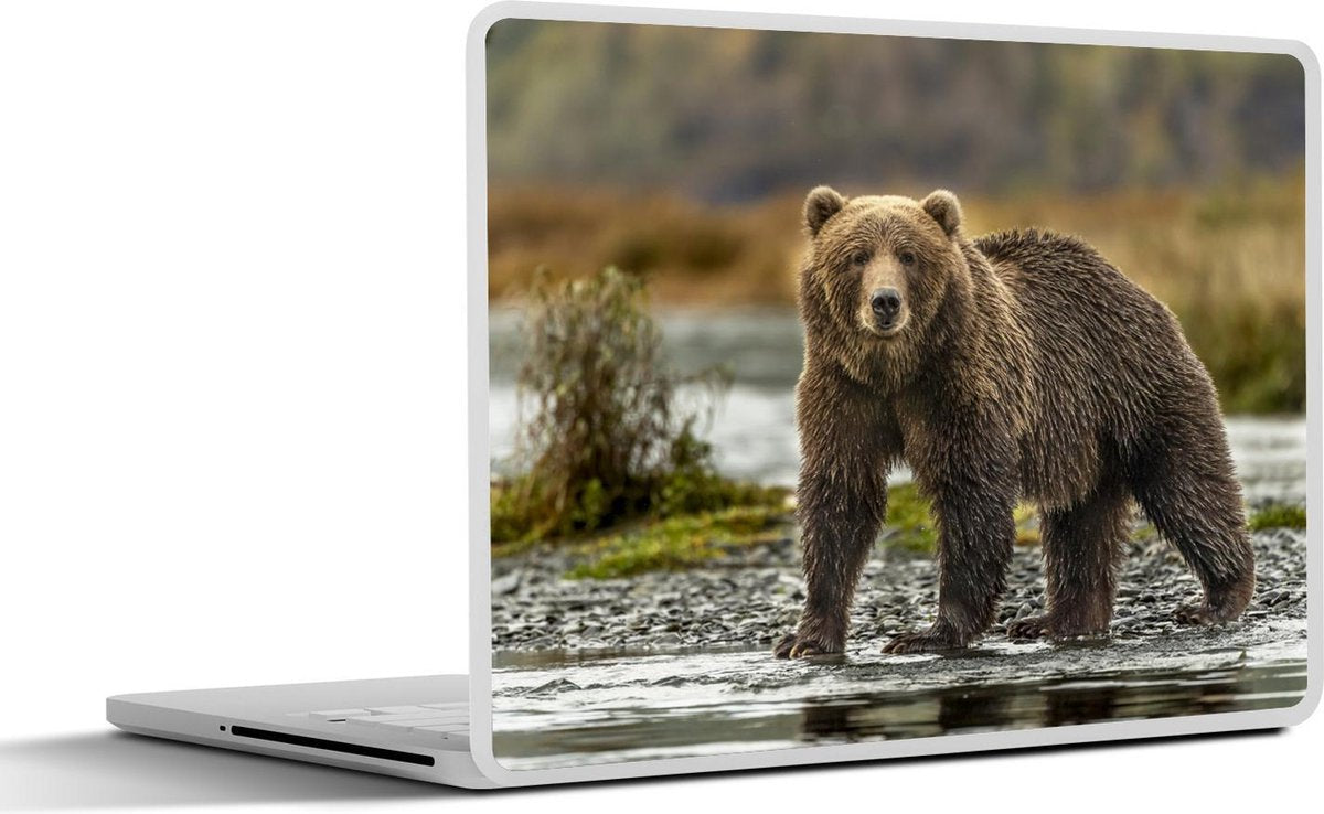 Laptop sticker - 10.1 inch - Jagende beer in de herfst