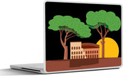 Laptop sticker - 10.1 inch - Illustratie van het Colosseum onder een paar bomen
