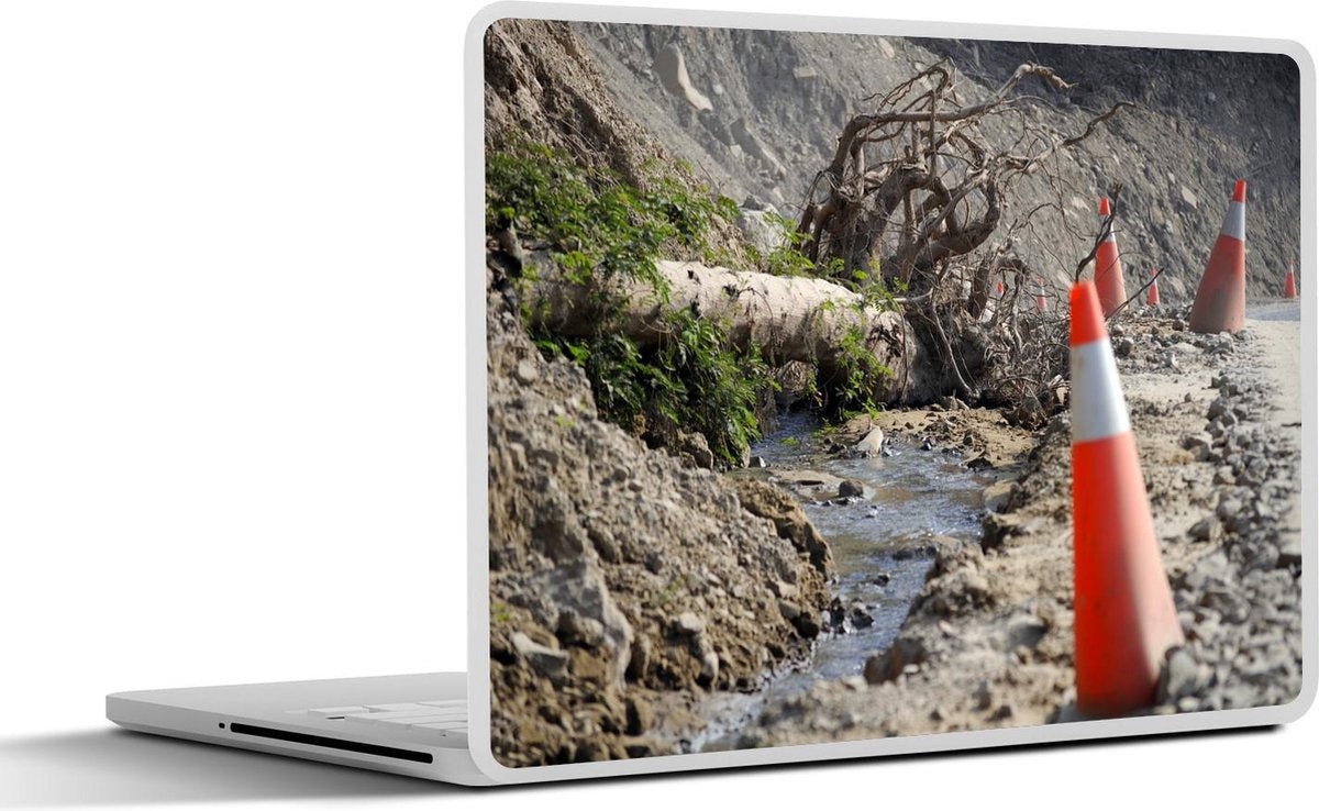 Laptop sticker - 10.1 inch - Afgezette plek na aardverschuiving