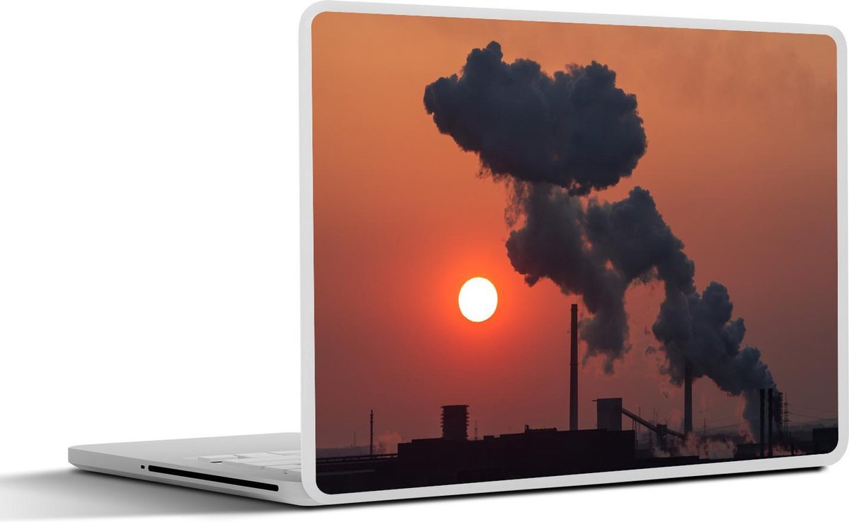 Laptop sticker - 10.1 inch - Industriële horizon bij zonsondergang in Duisburg