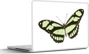 Laptop sticker - 10.1 inch - Illustratie van een vlinder met groene en zwarte vleugels