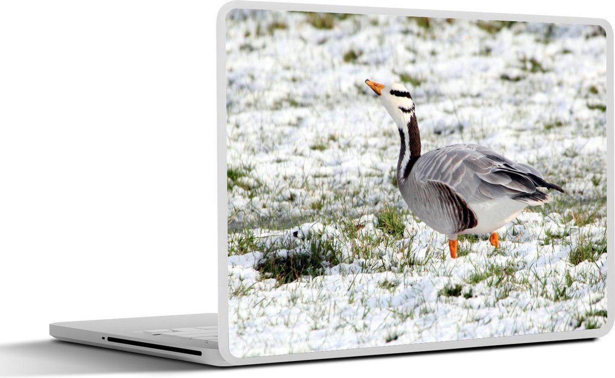 Laptop sticker - 10.1 inch - Indische gans op een winterlandschap