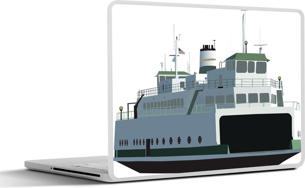 Laptop sticker - 10.1 inch - Illustratie van een veerboot uit de Verenigde Staten