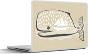 Laptop sticker - 10.1 inch - Illustratie van een walvis met versiering