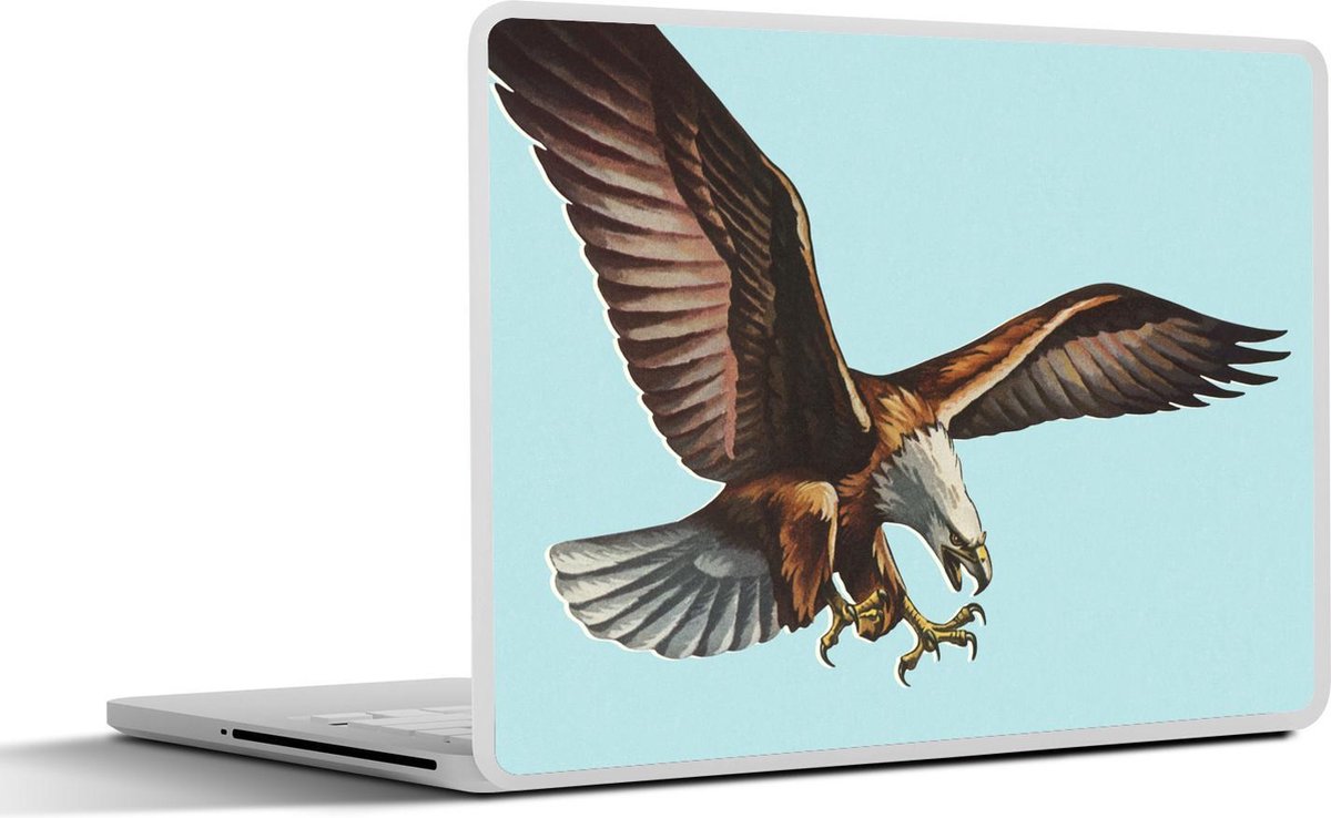 Laptop sticker - 10.1 inch - Illustratie van een landende Amerikaanse zeearend