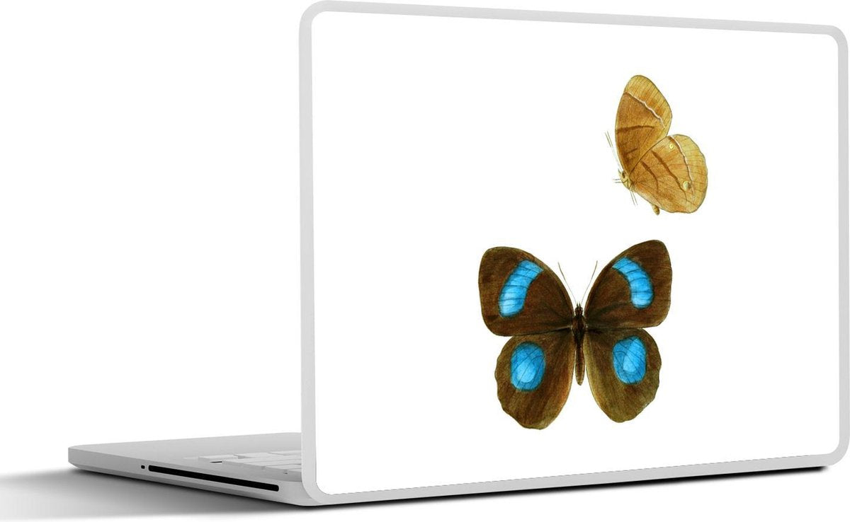 Laptop sticker - 10.1 inch - Illustratie van twee vliegende vlinders