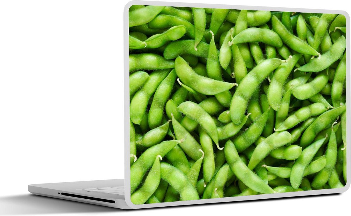 Laptop sticker - 10.1 inch - Afbeelding van fel groene sojabonen