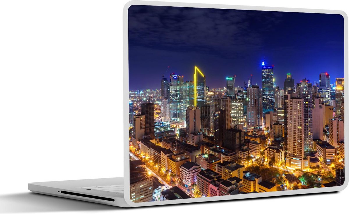 Laptop sticker - 10.1 inch - afbeelding van Manila in de nacht