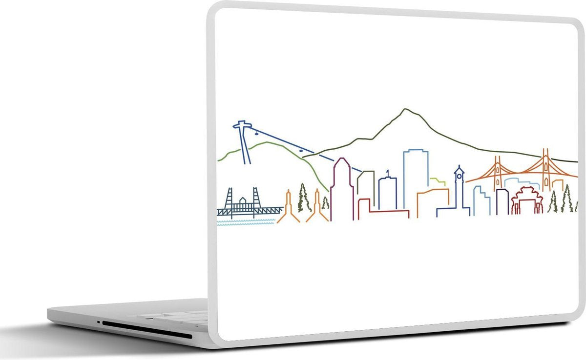 Laptop sticker - 10.1 inch - Illustratie van van Portland in een tekenachtige stijl