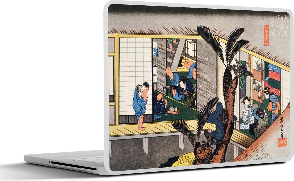 Laptop sticker - 10.1 inch - Illustratie van een landschap in Tokyo