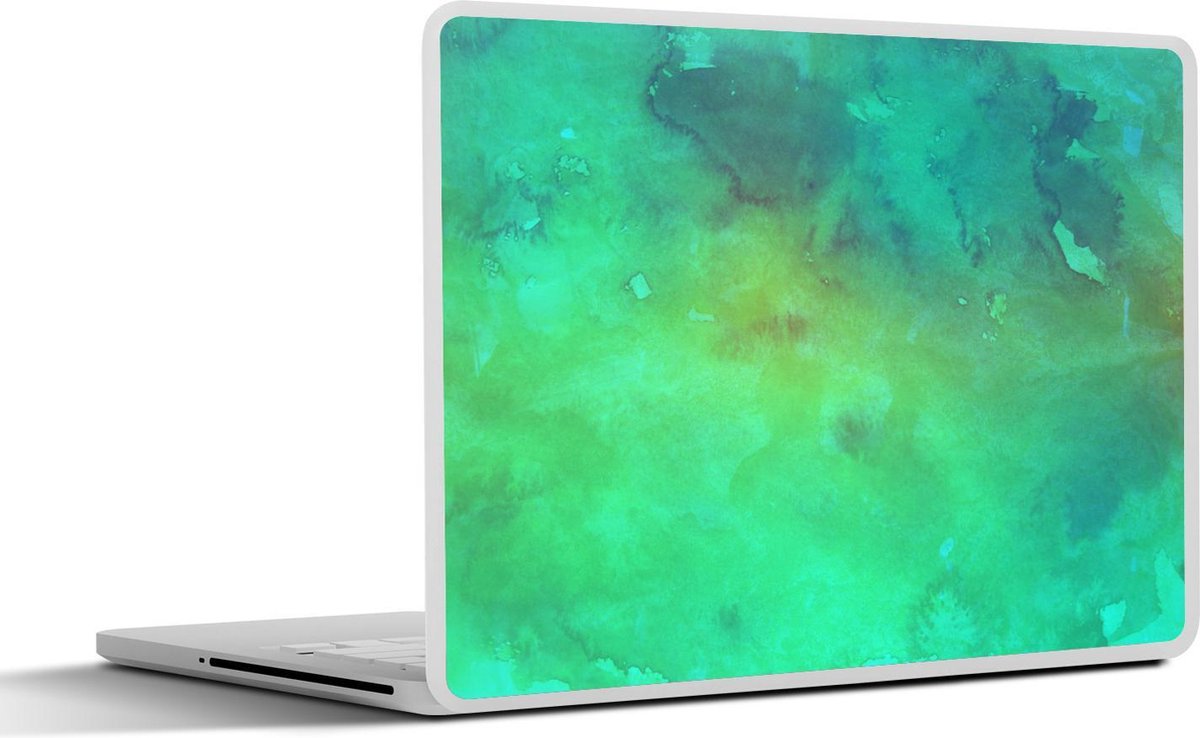 Laptop sticker - 10.1 inch - Abstract werk gemaakt van waterverf met groene vlekken