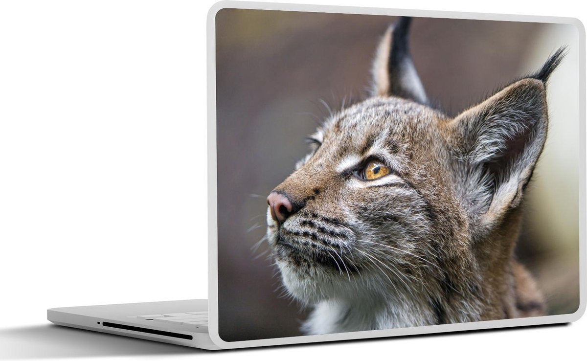 Laptop sticker - 10.1 inch -  een lynx die omhoog kijkt