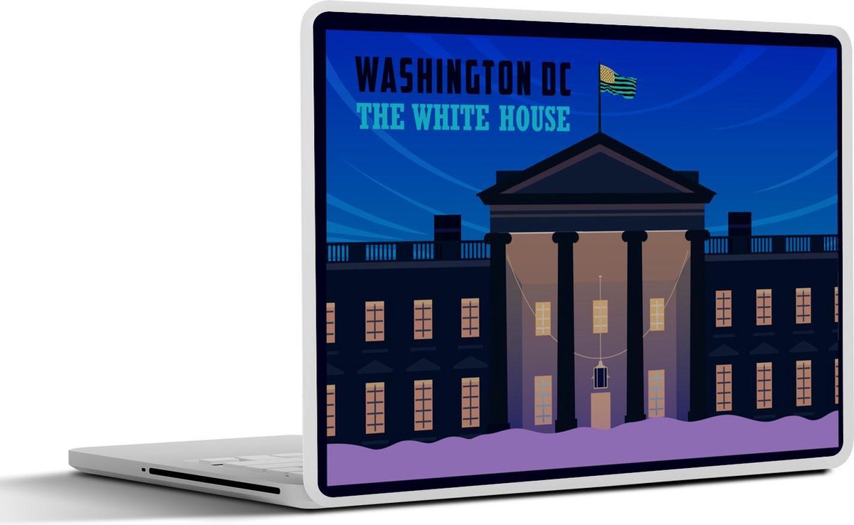 Laptop sticker - 10.1 inch - Illustratie van het Witte huis in Washington DC