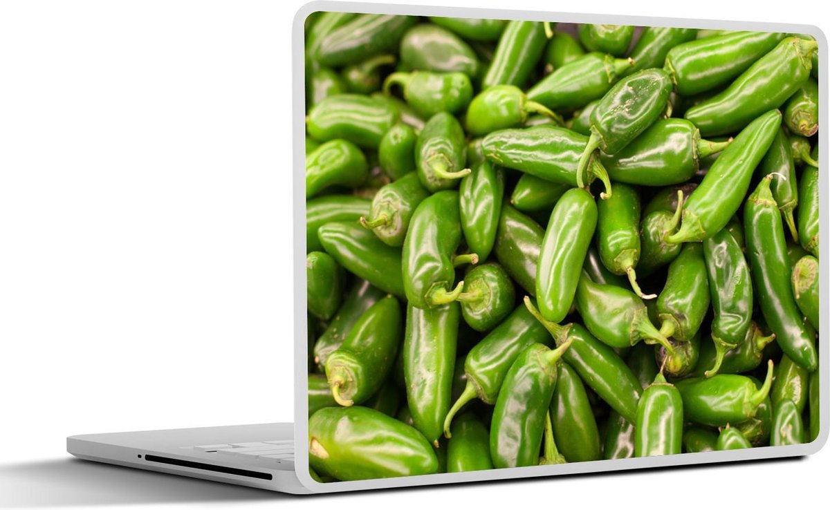 Laptop sticker - 10.1 inch - Afbeelding met groene Jalapeño pepers