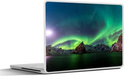 Laptop sticker - 10.1 inch - Abstracte weergave Noorderlicht in Noorwegen