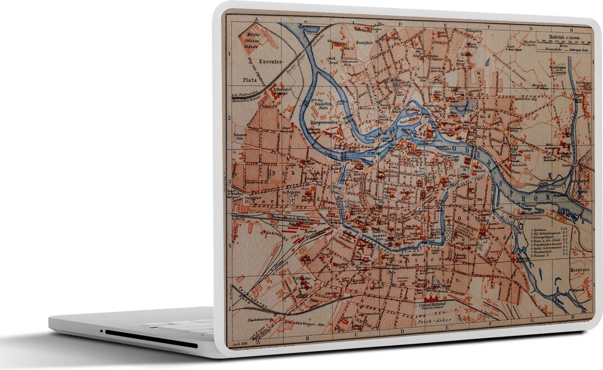 Laptop sticker - 10.1 inch - Illustratie van een stadskaart van het Poolse Wroclaw