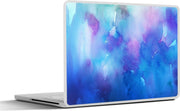 Laptop sticker - 10.1 inch - Abstract kunstwerk gemaakt van waterverf en donkerblauwe en paarse kleuren
