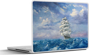 Laptop sticker - 10.1 inch - Illustratie van een zeilschip op het water