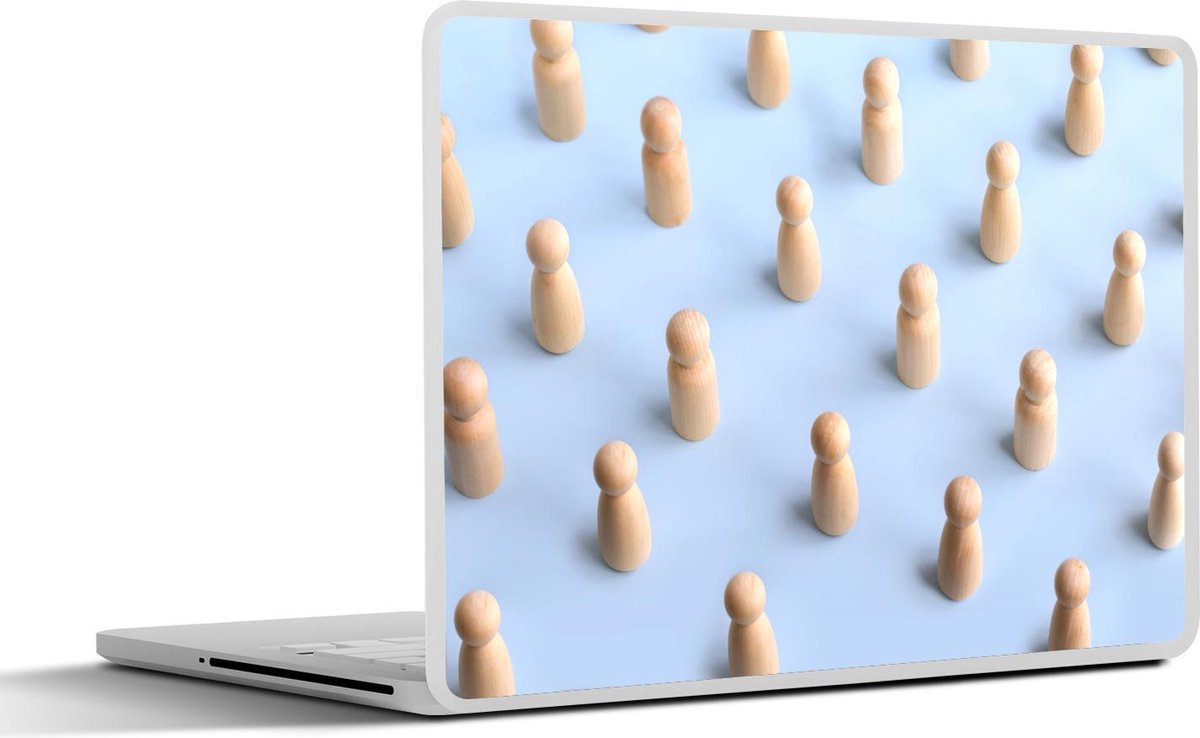 Laptop sticker - 10.1 inch - Abstract - Hout - Blauw