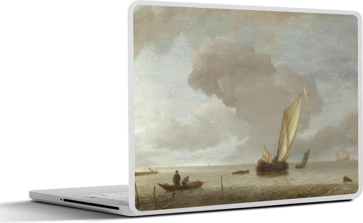 Laptop sticker - 10.1 inch - A Small Dutch Vessel before a Light Breeze - Schilderij van Jan van de Capelle